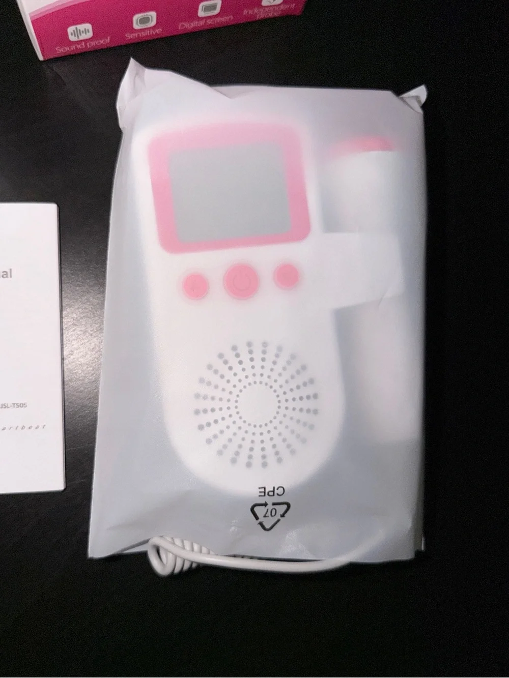 Handheld Baby Heartbeat Monitor - White & Pink